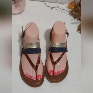 SO Brown and Gold Sandals